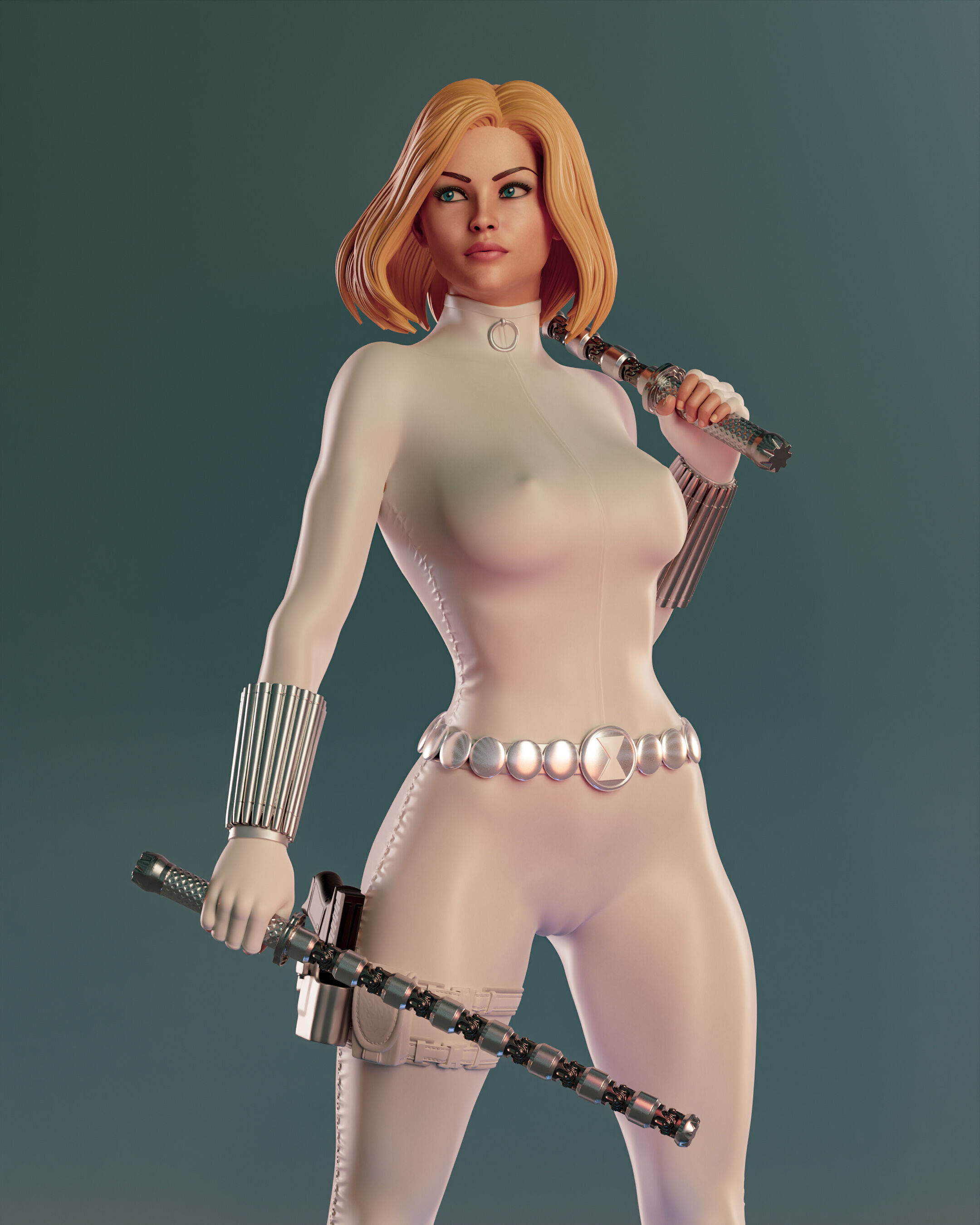 White Widow Yelena belova 3D print model_12