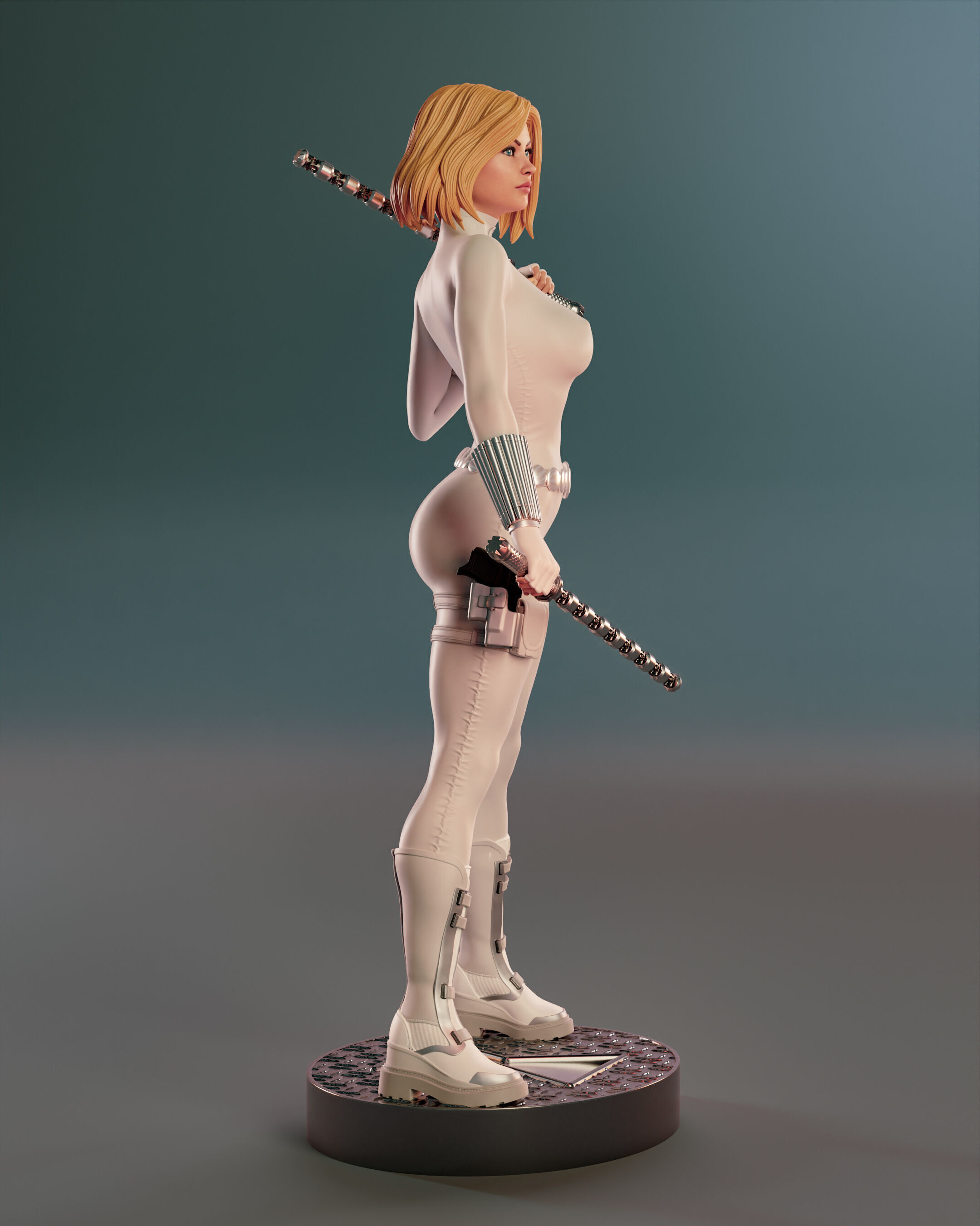White Widow Yelena belova 3D print model_6
