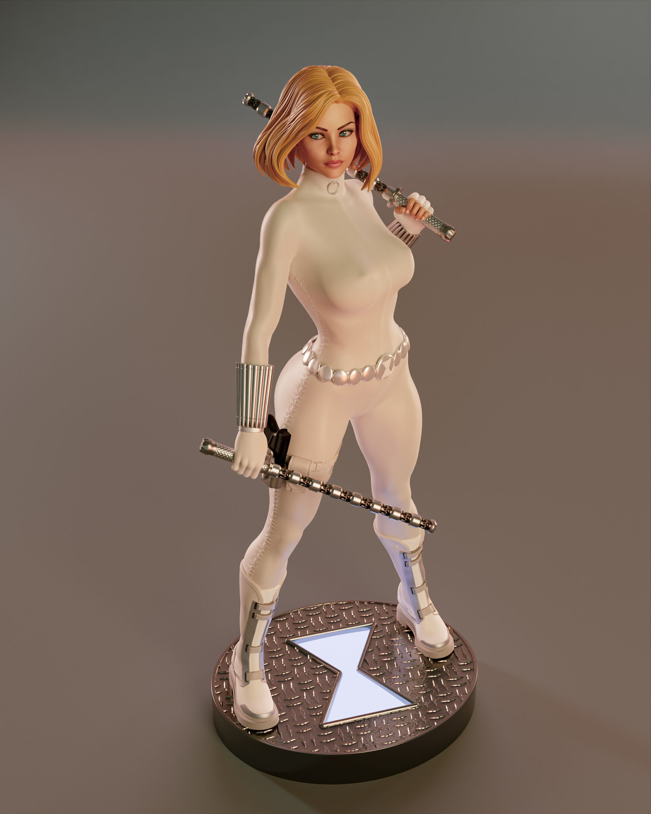 White Widow Yelena belova 3D print model_10