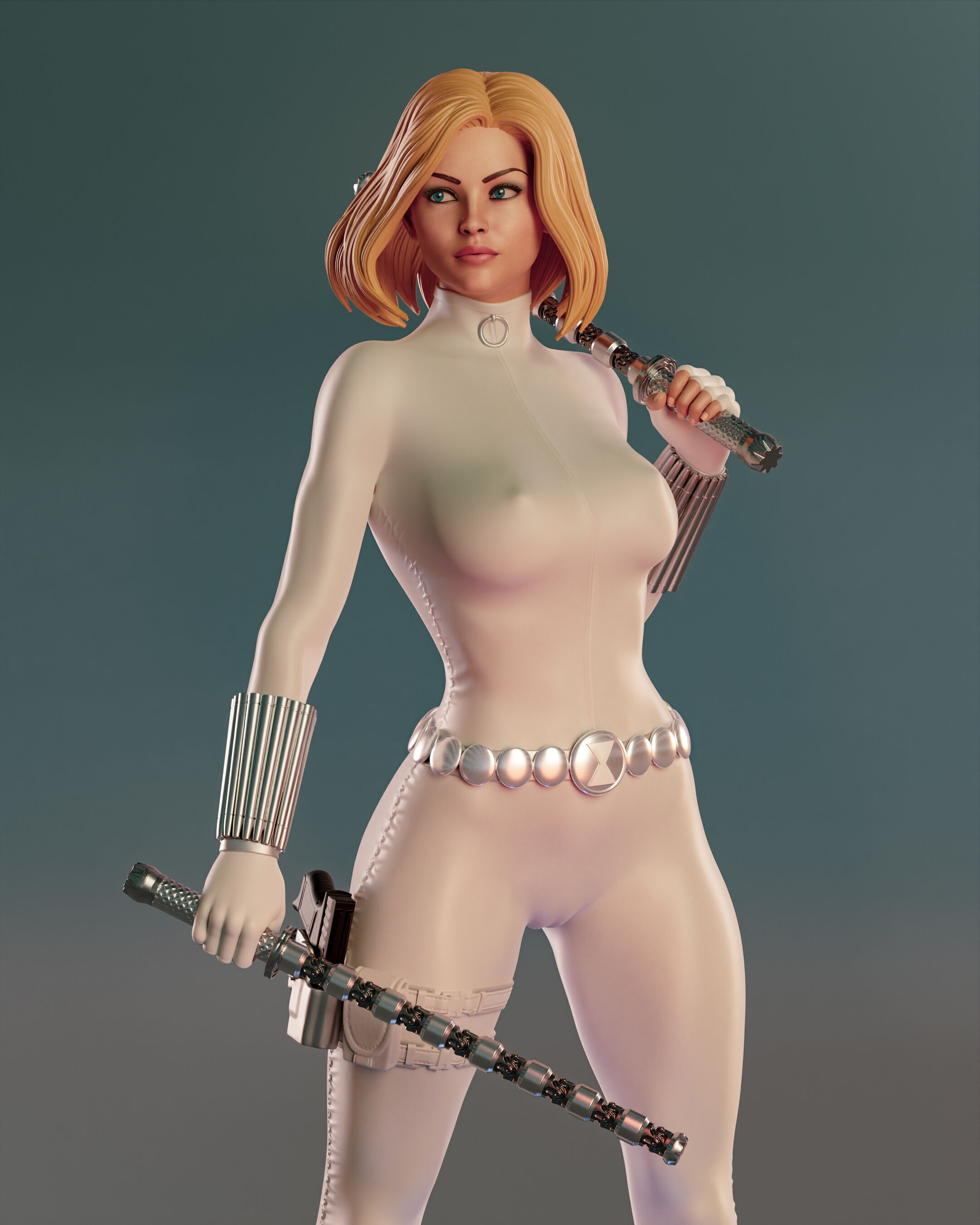 White Widow Yelena belova 3D print model_13