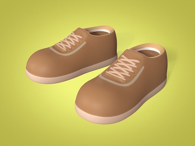 LowPoly Cartoon Shoes Low-poly 3D model