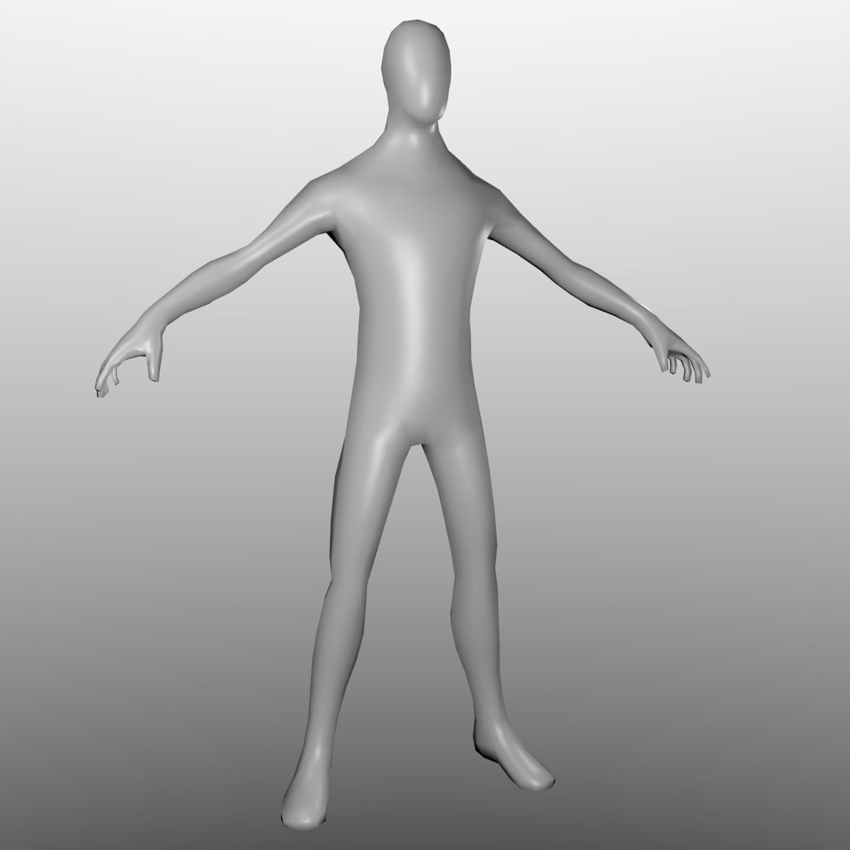 LowPoly BaseMesh human figure Low-poly 3D model_0