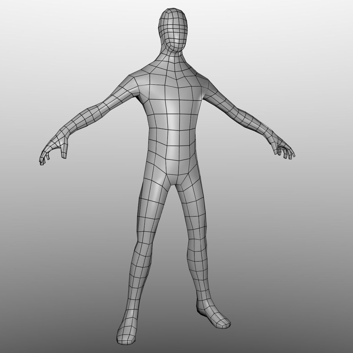 LowPoly BaseMesh human figure Low-poly 3D model_1