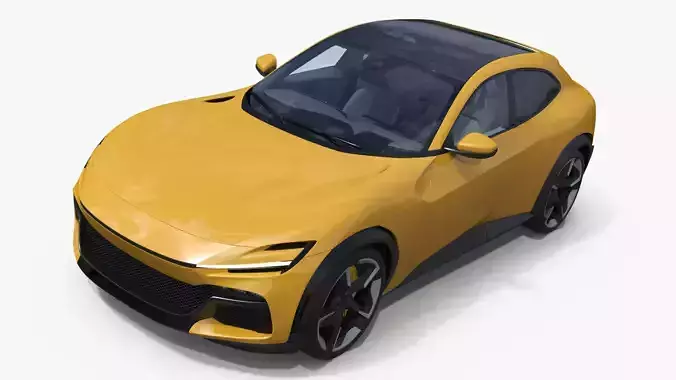 Extreme Crossover Sports Car Yellow 3D model