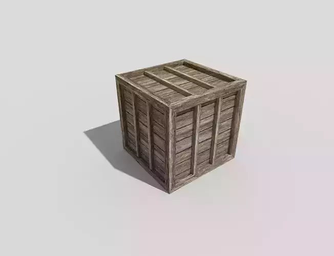 low poly wooden crate