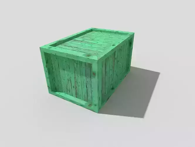 low poly wooden crate