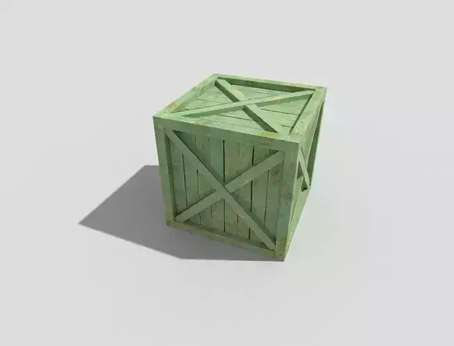 low poly wooden crate