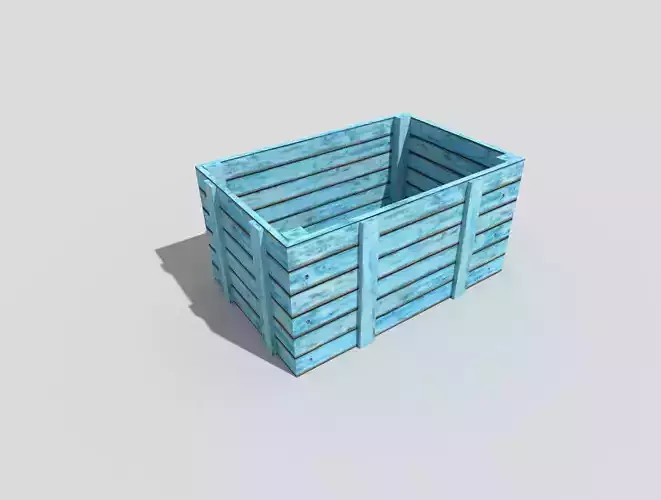 low poly wooden crate