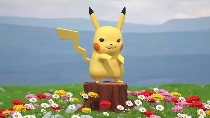 Pikachu Character Rigged 3D model