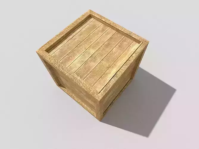 low poly wooden crate