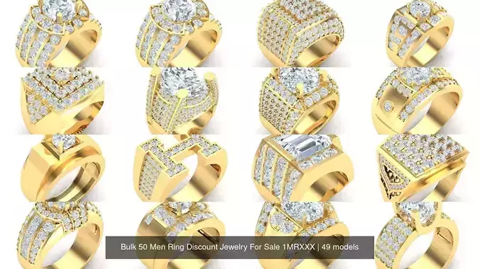 Bulk 49 Men Ring Discount Jewelry For Sale 1MRXXX 3D Model Collection