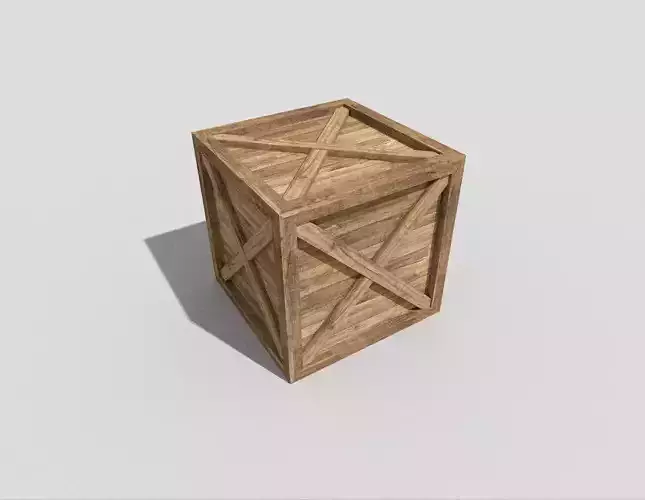 low poly wooden crate