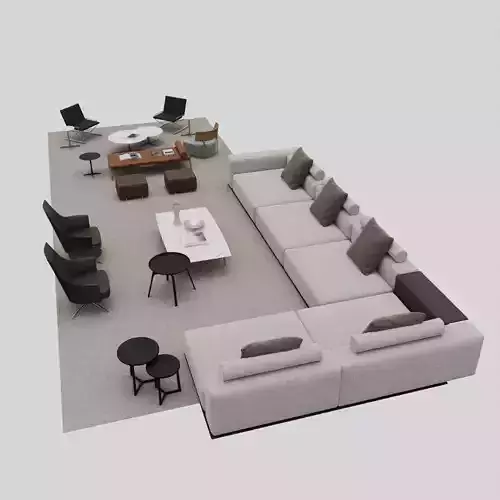 Classic sofa set22 3D model