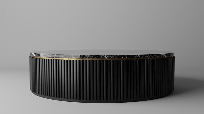 Luxury Marble Round Coffee Table Model Byron Emperador Inspired 3D model