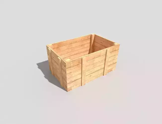 low poly wooden crate