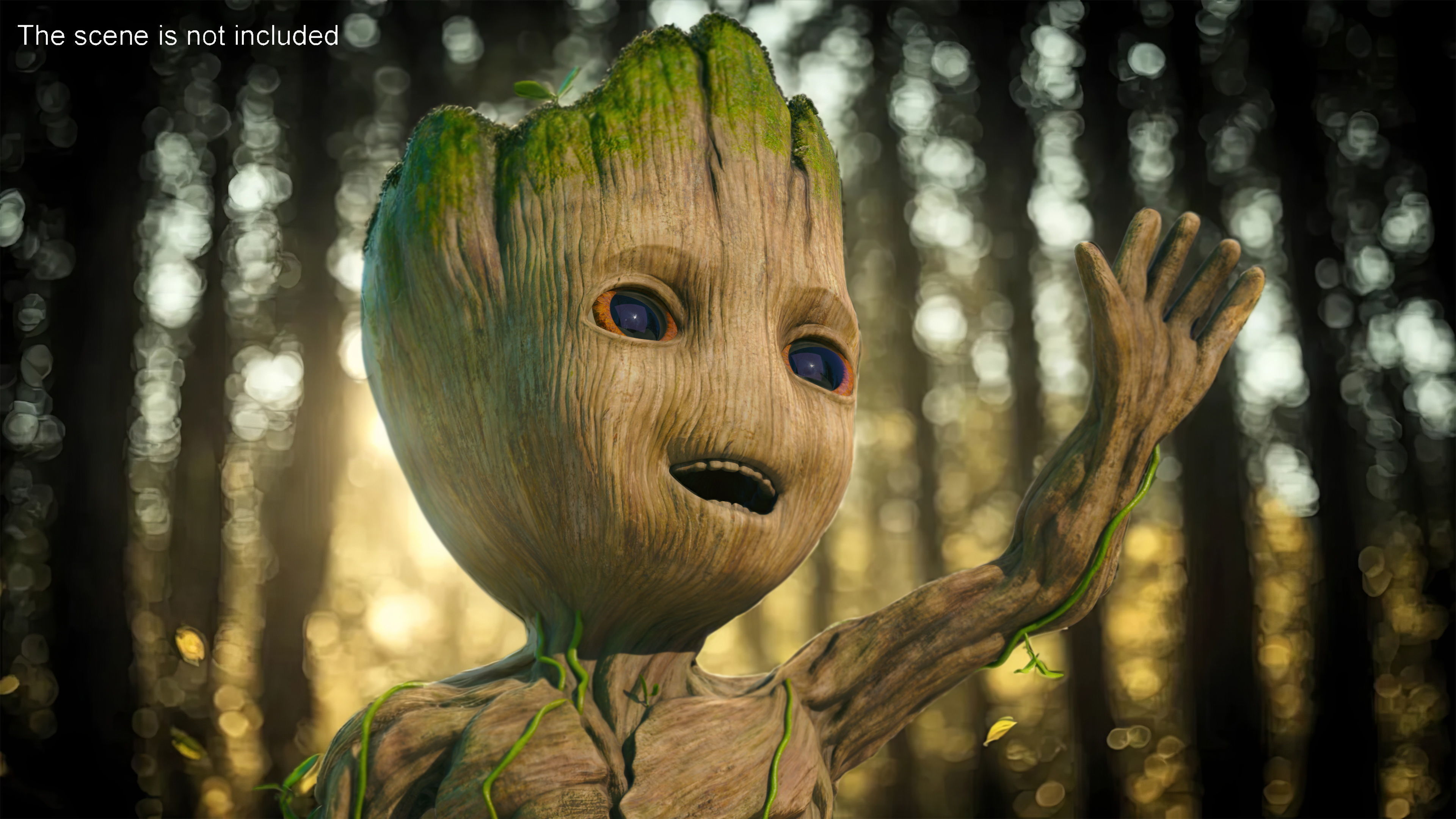 Groot Waving His Hand for 3D Print 3D print model_3