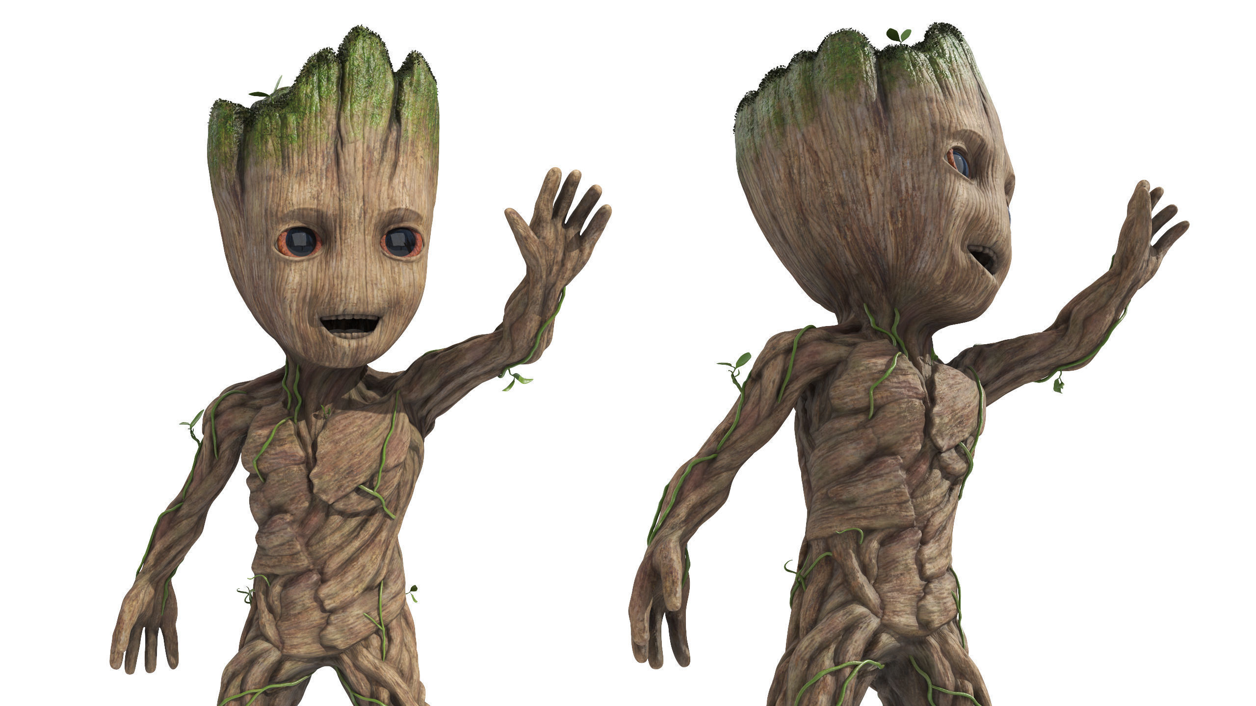 Groot Waving His Hand for 3D Print 3D print model_7