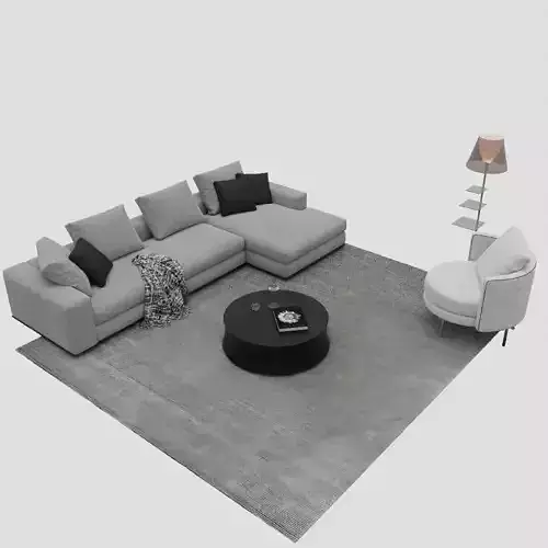Classic sofa set26 3D model