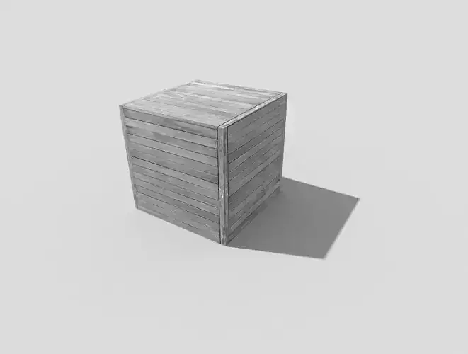 low poly wooden crate