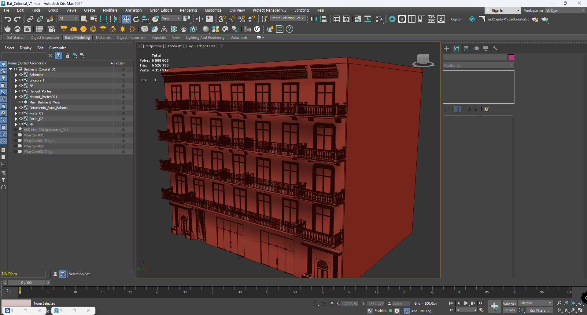 Haussmannian Style Residential Building 3D model_6