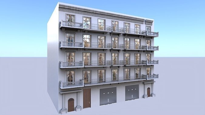 Haussmannian Style Residential Building 3D model