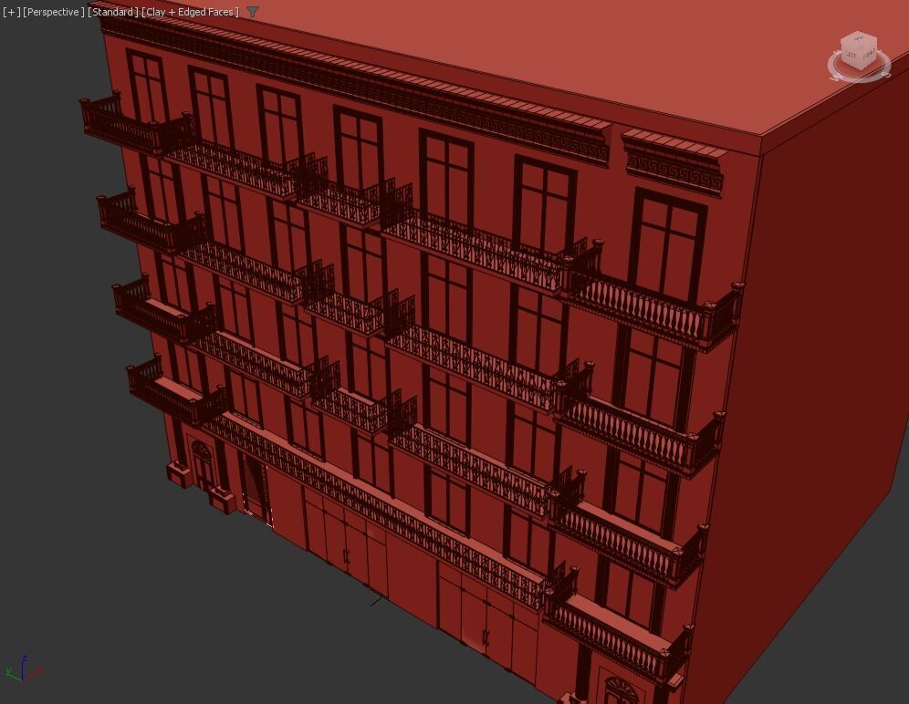 Haussmannian Style Residential Building 3D model_3