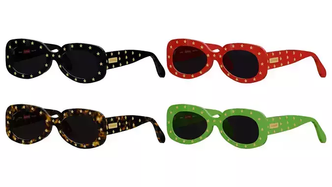 Supreme Royale Sunglasses Low-poly 3D model