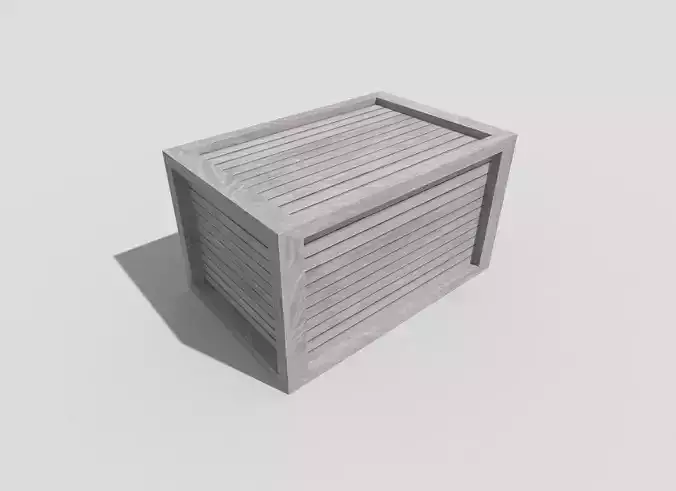 low poly wooden crate
