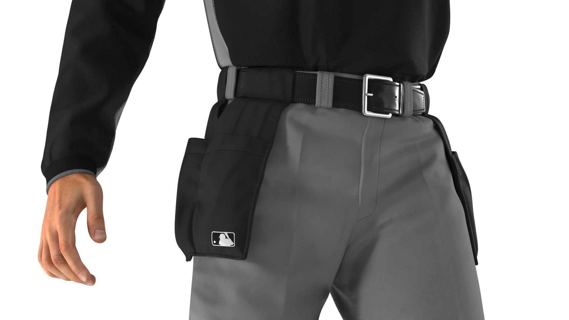 Baseball Umpire in Cap Showing Points 3D model_12