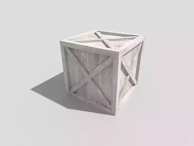 low poly wooden crate