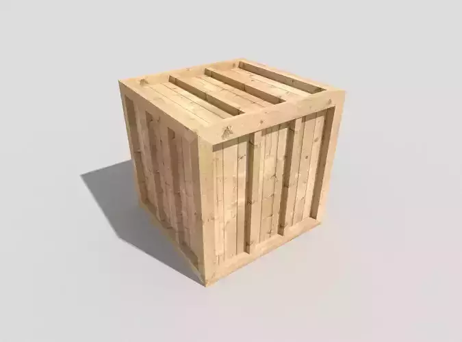 low poly wooden crate