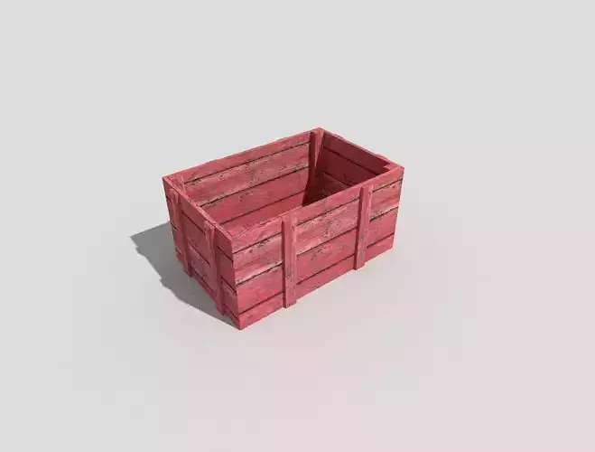 low poly wooden crate