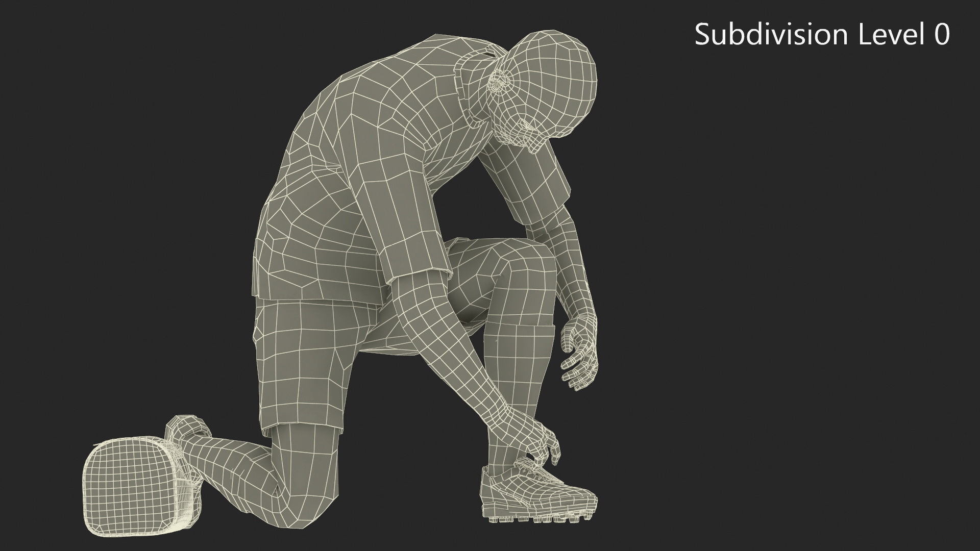 Soccer Player with Shoe Bag Fur 3D model_8