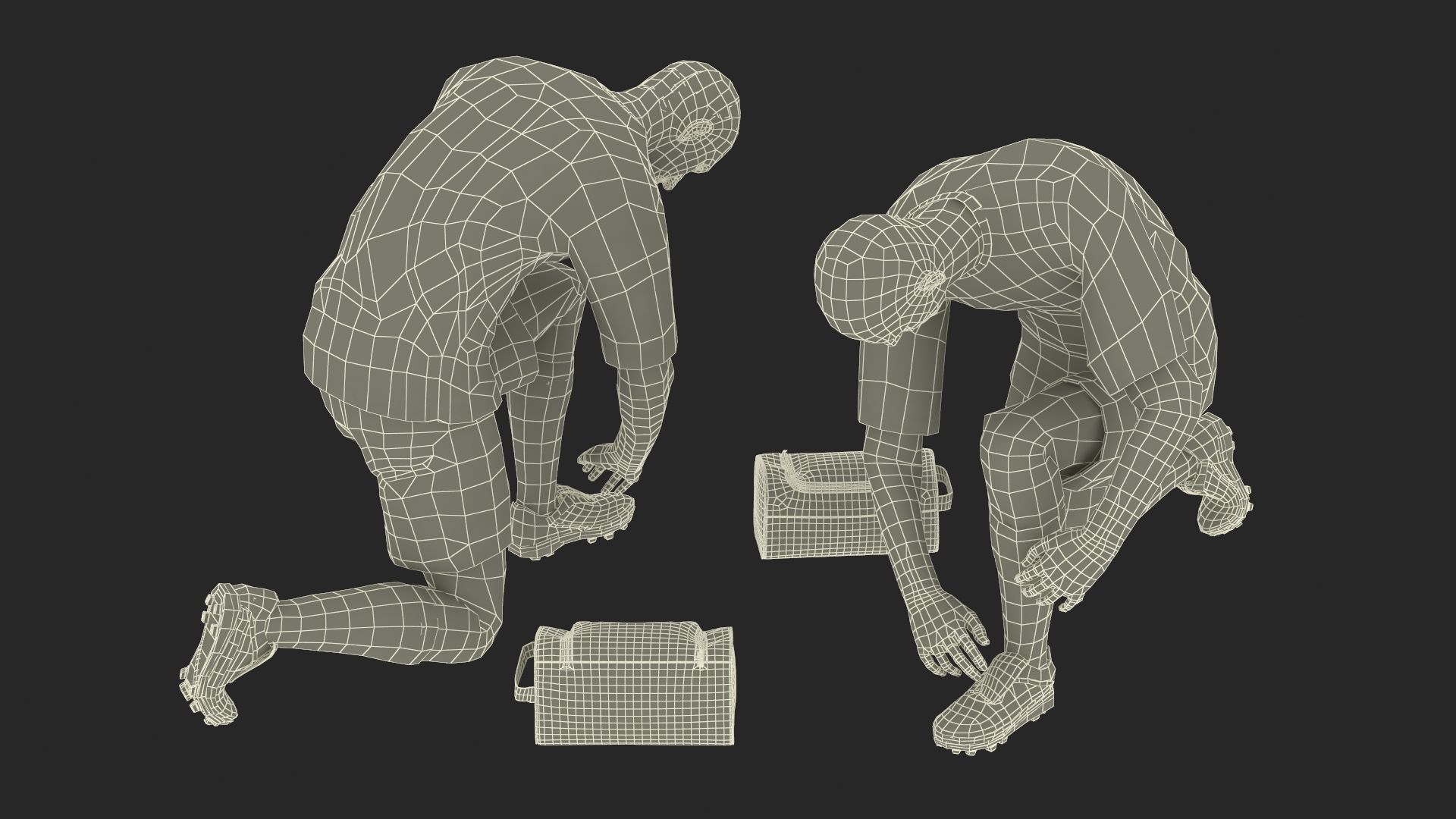 Soccer Player with Shoe Bag Fur 3D model_13