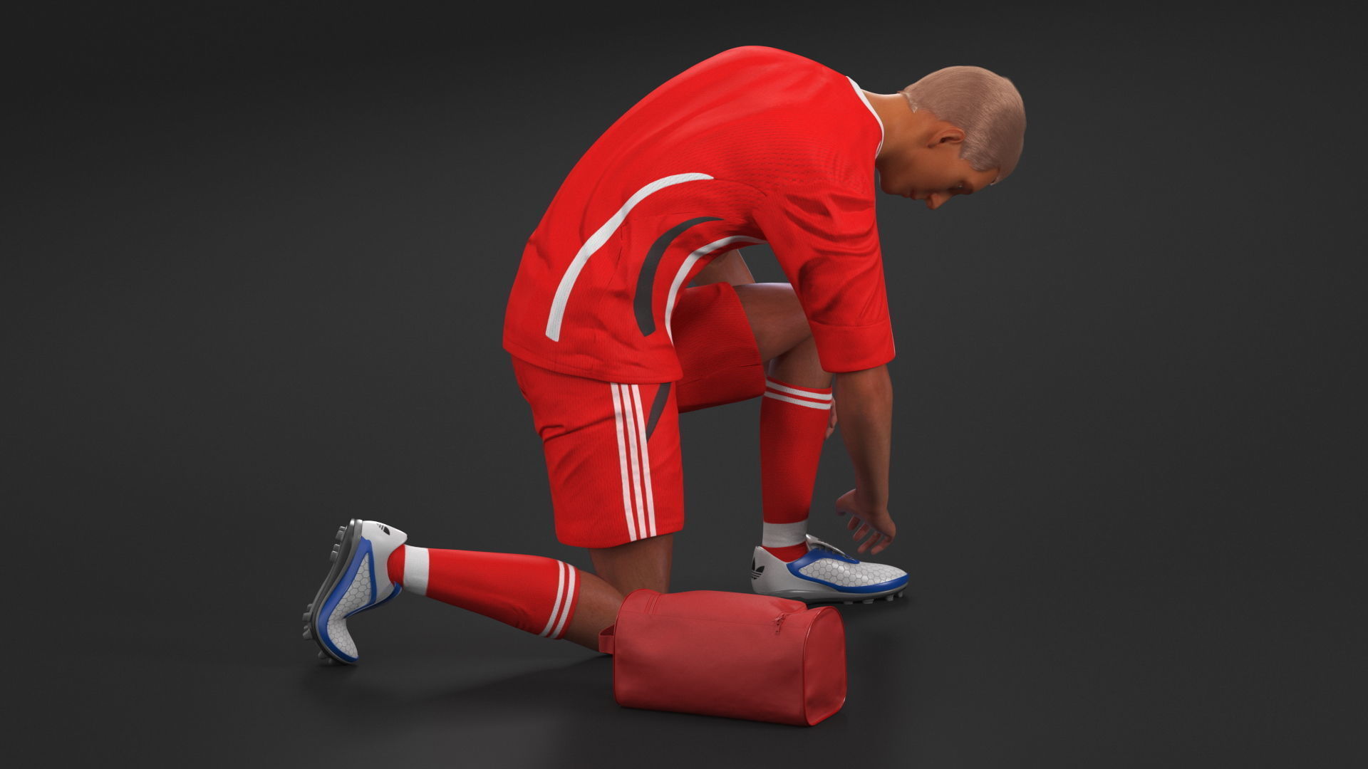 Soccer Player with Shoe Bag Fur 3D model_3
