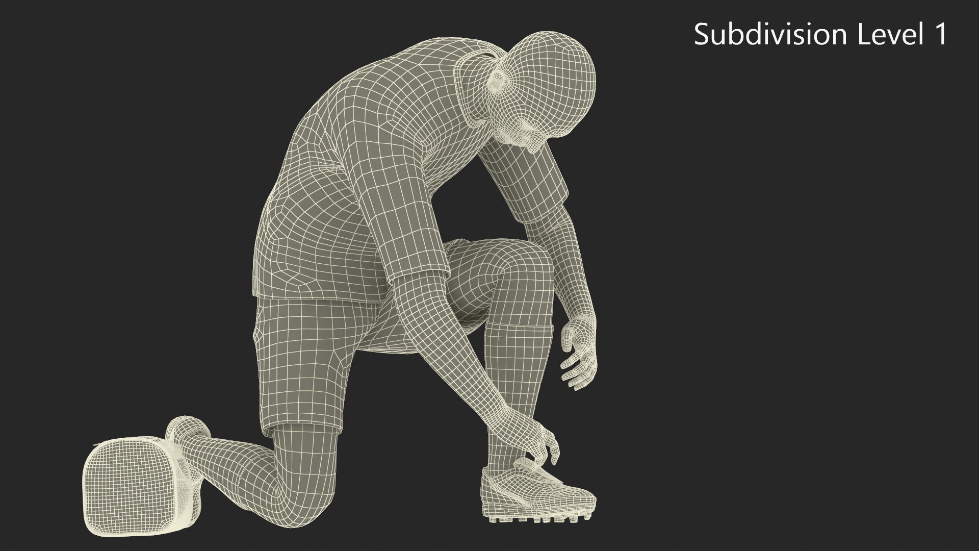 Soccer Player with Shoe Bag Fur 3D model_9