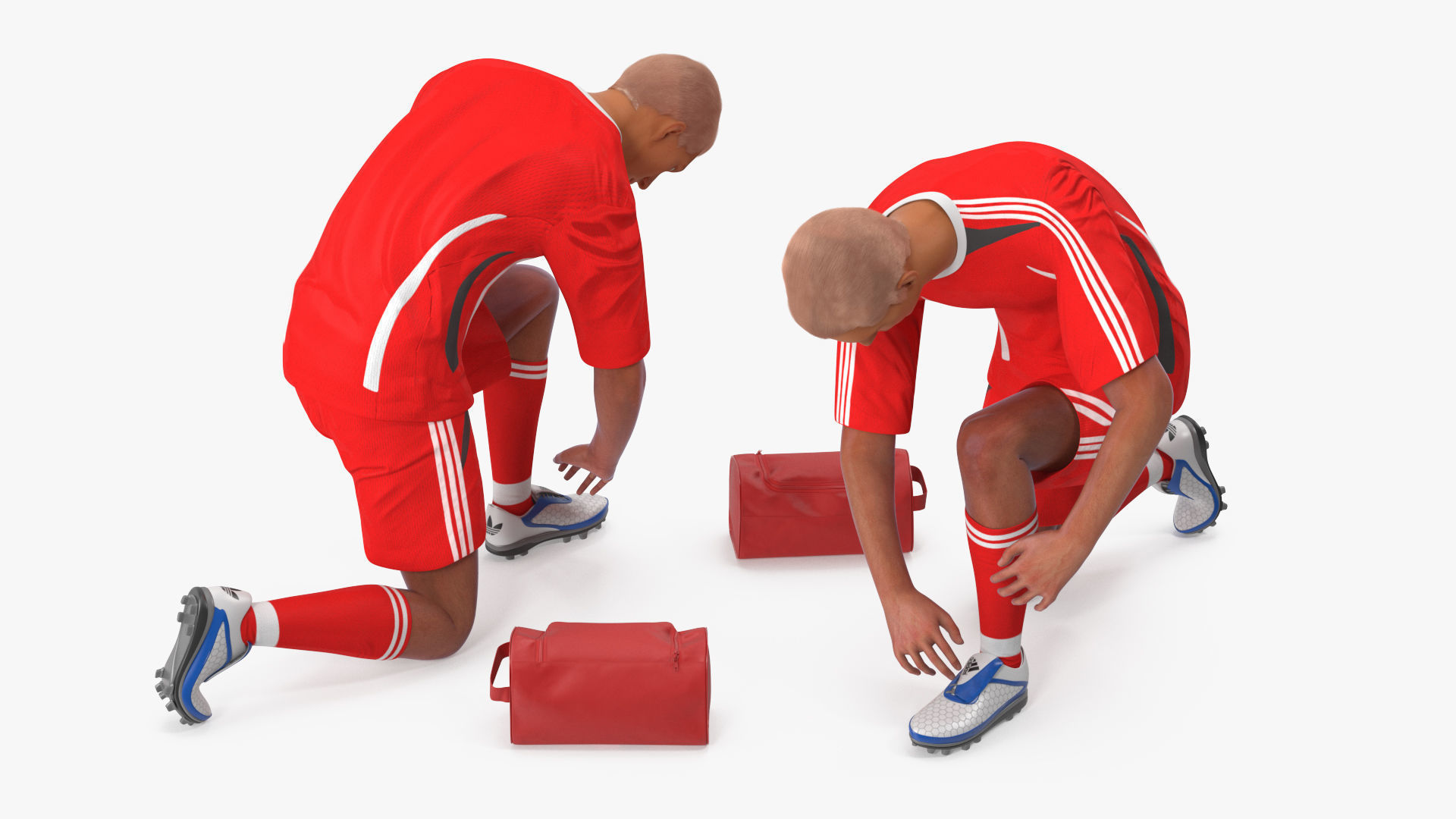 Soccer Player with Shoe Bag Fur 3D model_5