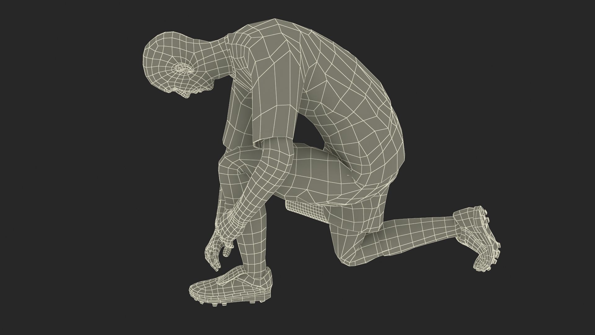 Soccer Player with Shoe Bag Fur 3D model_14