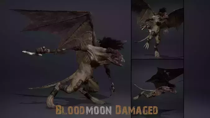 Bloodmoon Damaged Low-poly 3D model