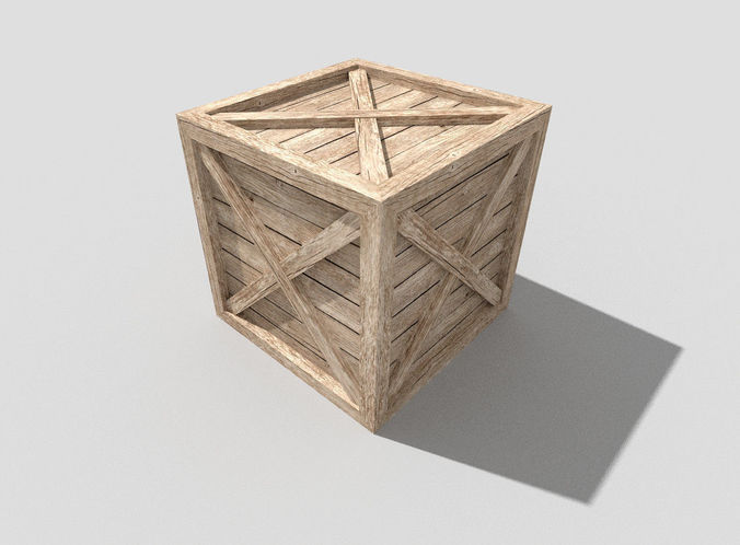 low poly wooden crate Low-poly 3D model