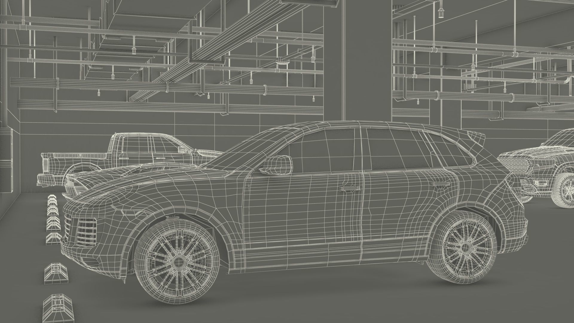 Filled Underground Parking 3D model_48