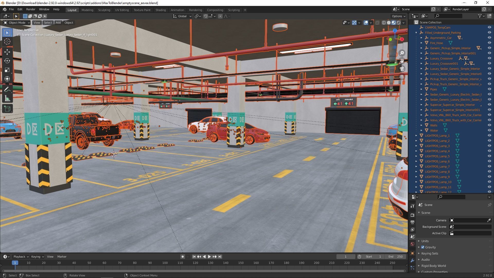 Filled Underground Parking 3D model_38