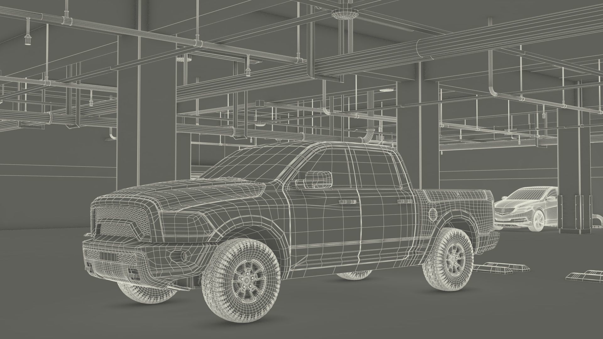 Filled Underground Parking 3D model_44
