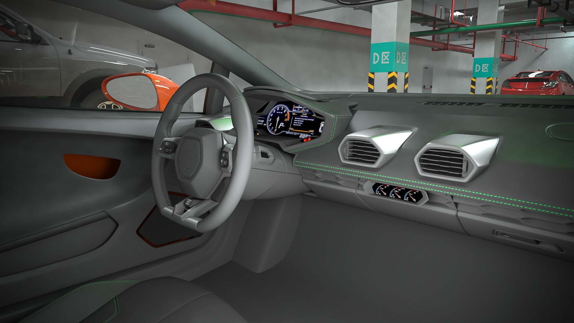 Filled Underground Parking 3D model_27