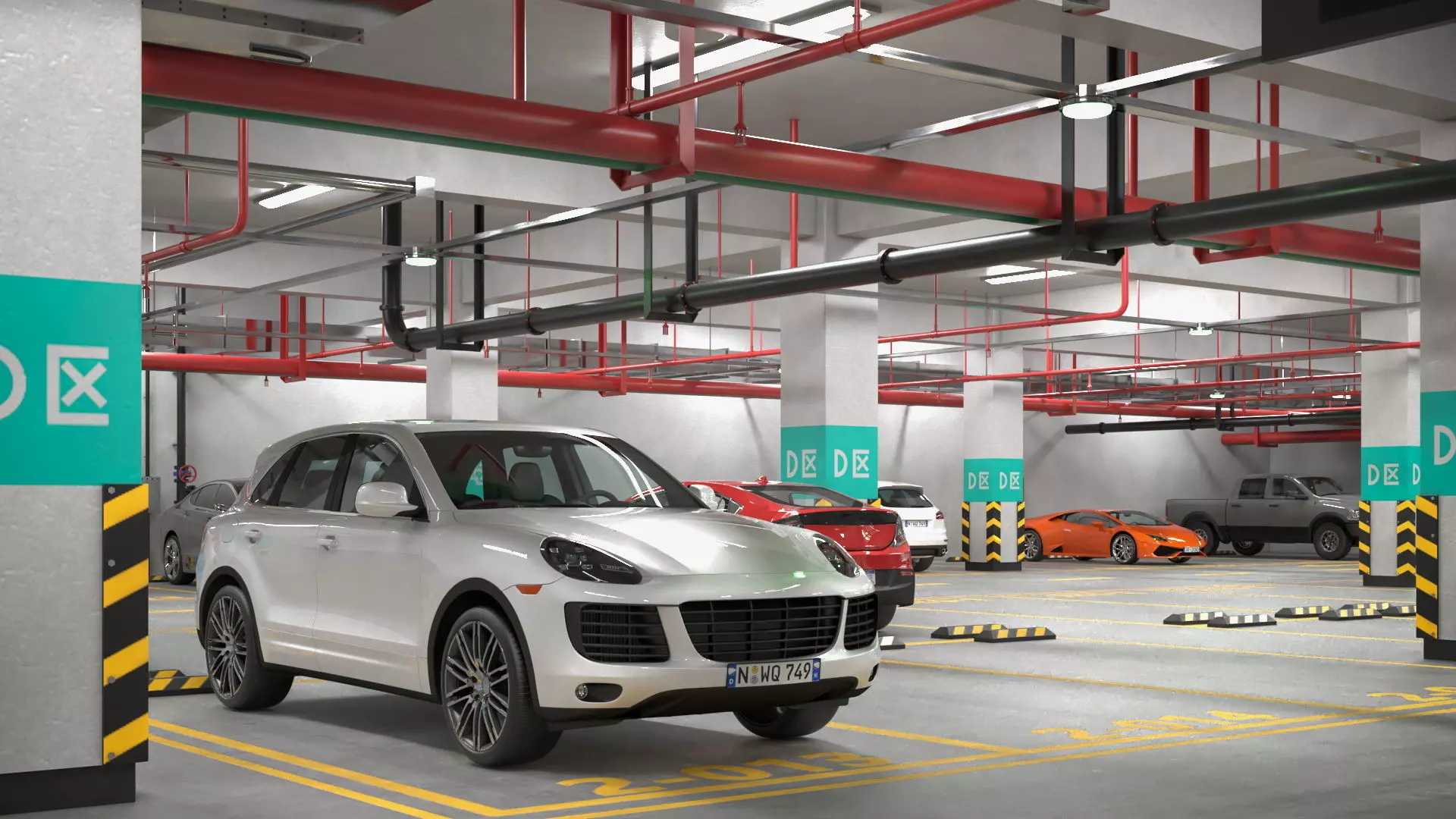 Filled Underground Parking 3D model_0