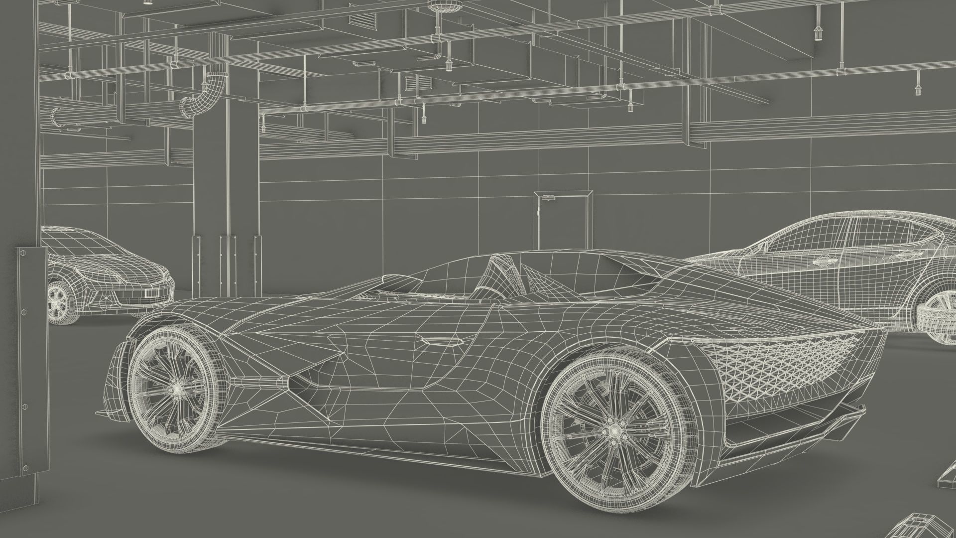 Filled Underground Parking 3D model_63