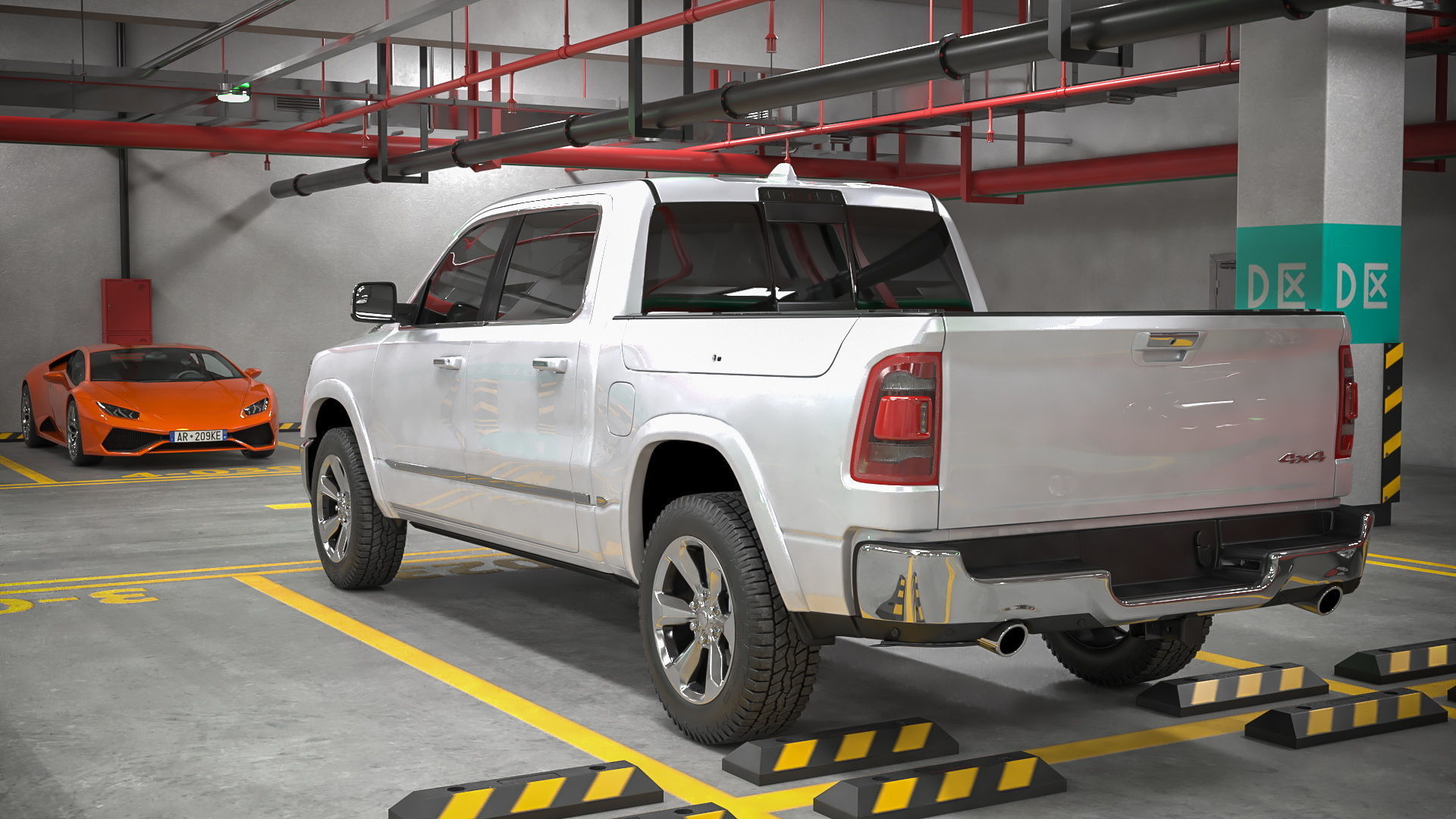 Filled Underground Parking 3D model_21