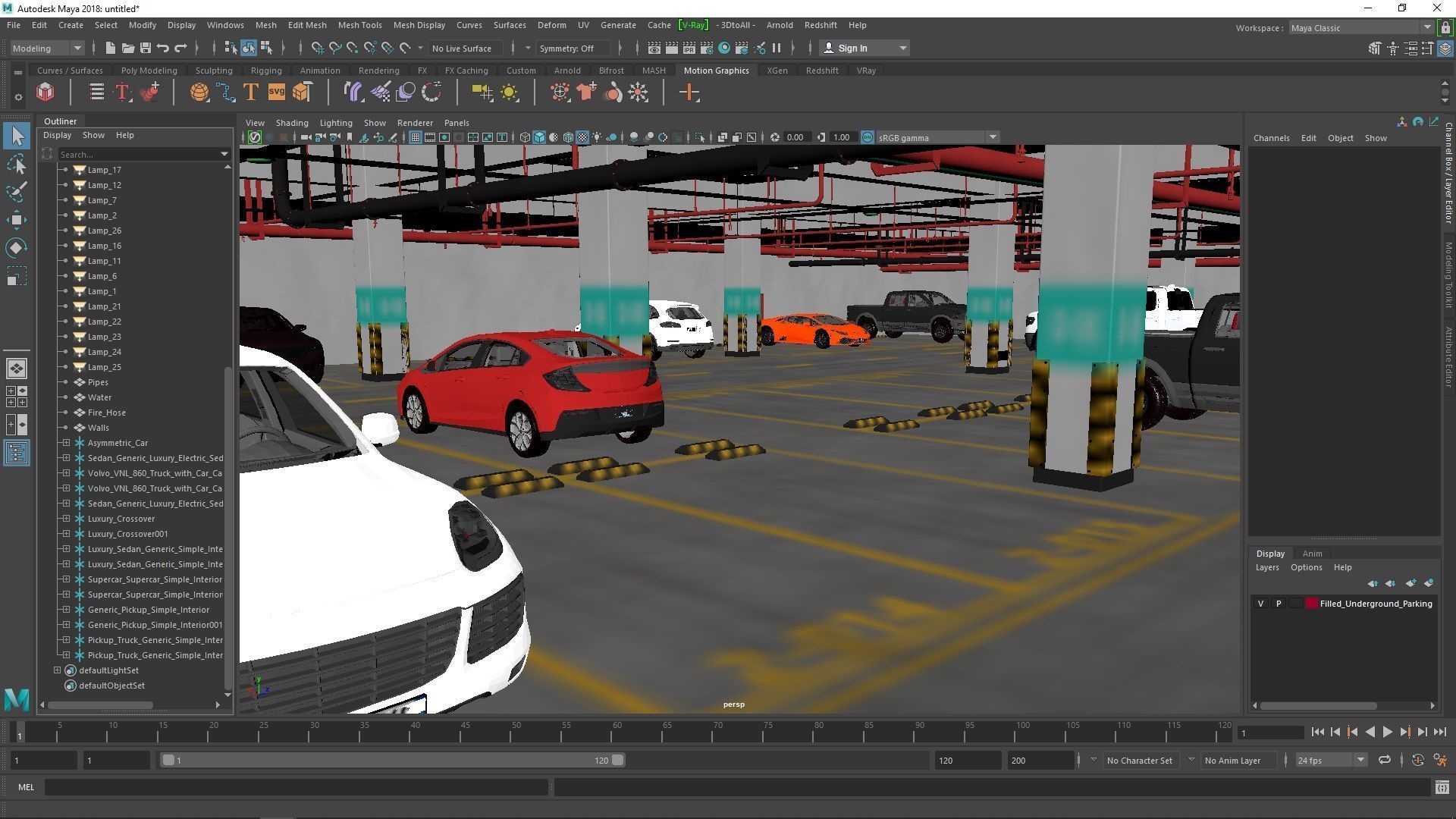 Filled Underground Parking 3D model_40
