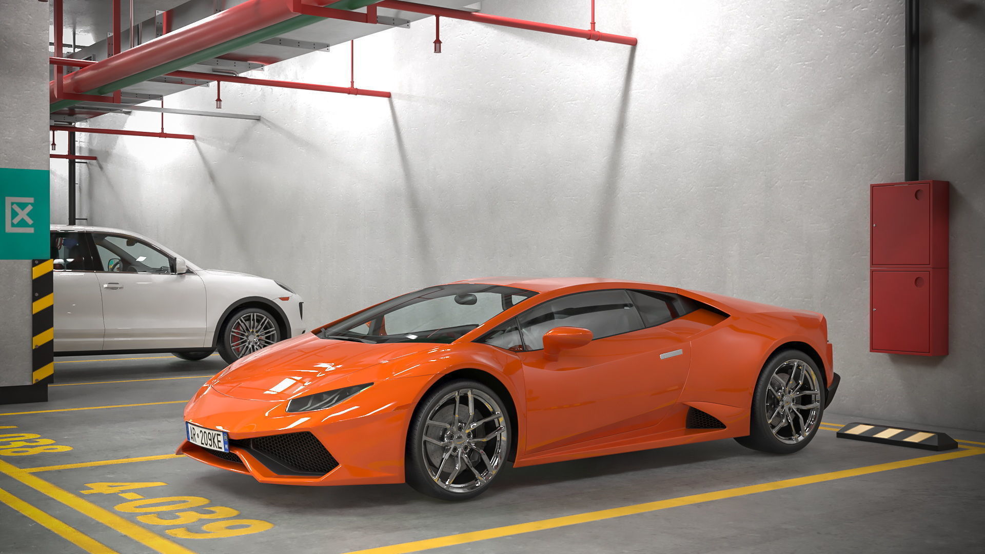 Filled Underground Parking 3D model_16