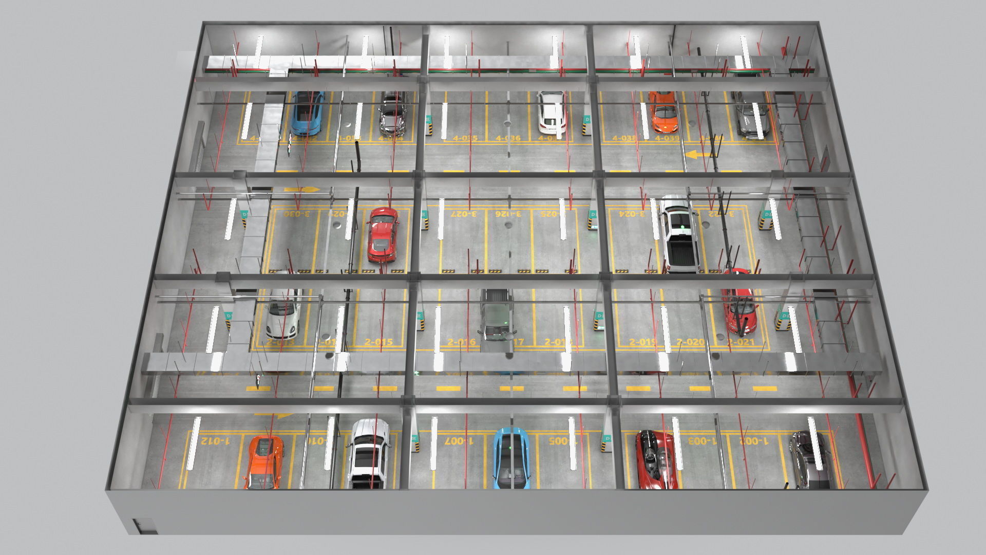 Filled Underground Parking 3D model_30